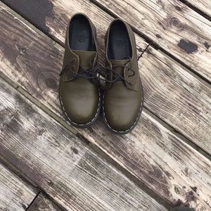 Olive green doc marten loafers